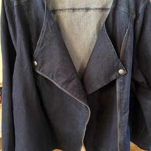 Diane Gilman denim moto jacket new with tags size 2x